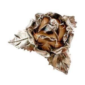 Taxco Mexico Silver Rose Brooch | 980 Floral Elegant Pin | Signed TB-51